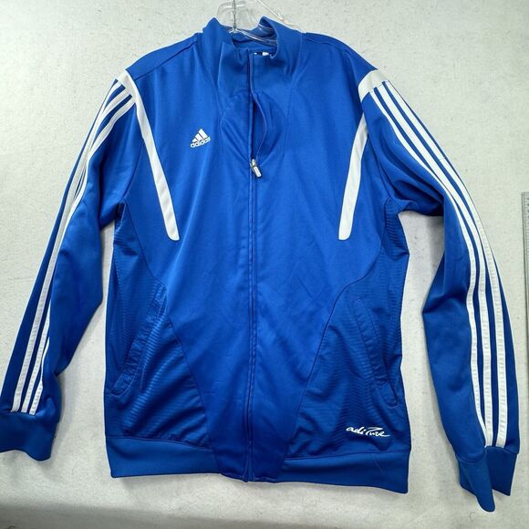 Adidas Adipure Men’s Large Blue & White Full Zip Track Jacket Zipup - Picture 1 of 13